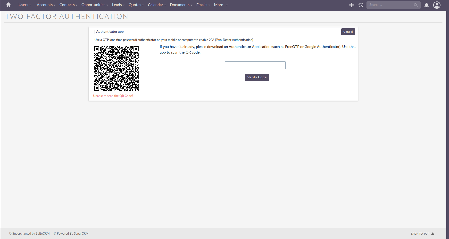 2FA QR Code
