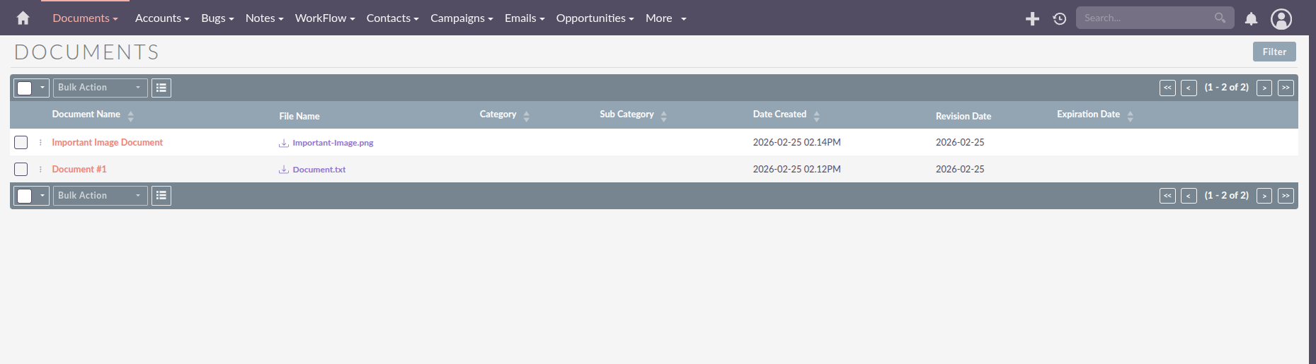 Document List View