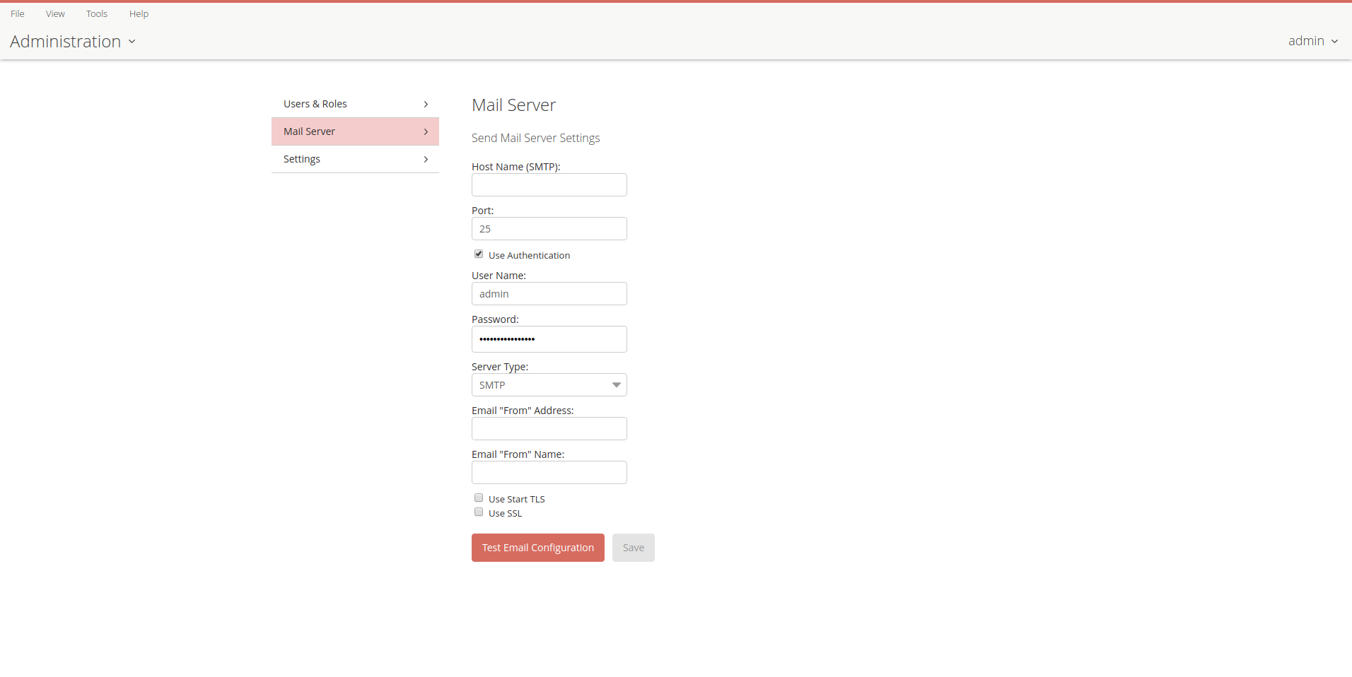 About the Mail Server Page IMAGE12