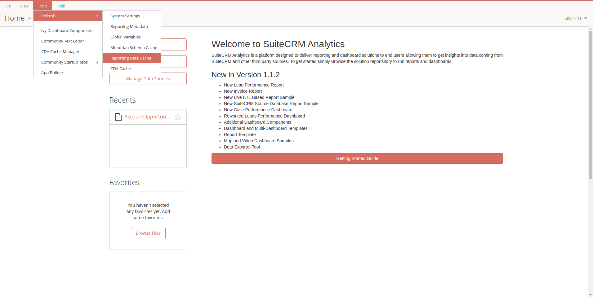 Refresh Reporting Data Cache IMAGE14